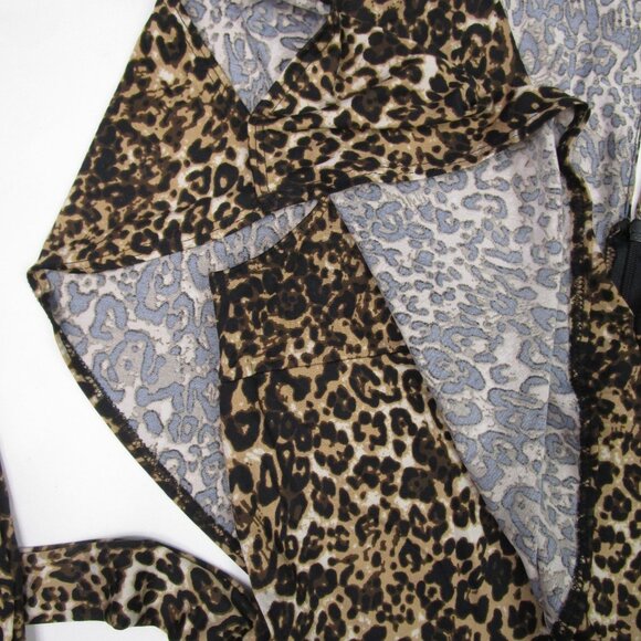 Leopard Big Cat Jumpsuit Stretch Poly Spandex Angel Sleeve - Picture 9 of 11